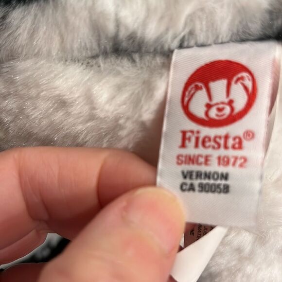 Fiesta White Tiger Blue Eyes Plush Stuffed Toy EUC 19” Large - Picture 7 of 8